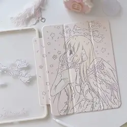 Floral Clear Acrylic Tablet Case with Foldable Stand - Lightweight and Protective Design for iPad Pro11 2021 2022 (PD7501)
