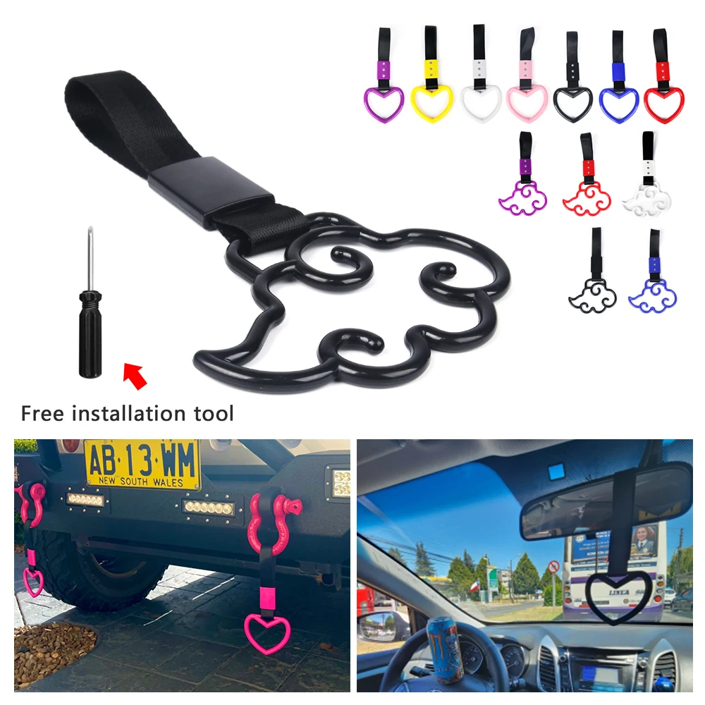 Car Accessories Strap Car Decoration Strap Cloud Style 1pcs Tsurikawa Ring Heart JDM Train Bus Handle Hand Strap Styling Drift Charm Strap