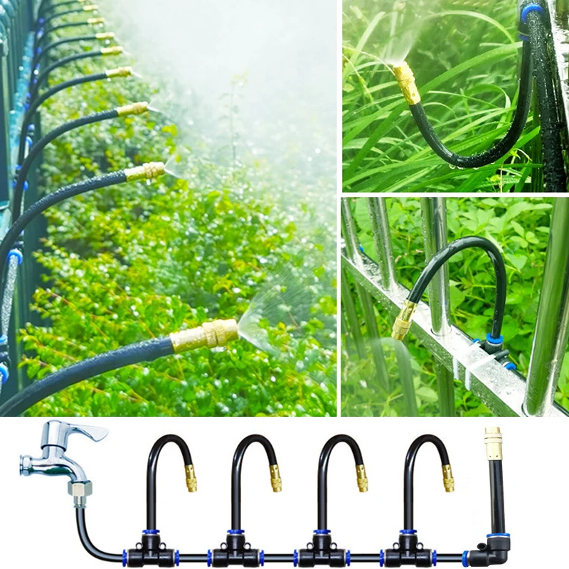

Adjustable Misting Nozzle Universal Spray Atomizer Quick Push Lock Joint OD8mm Tube for Garden Humidification Cooling