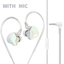 Premium Wired Earphones with Ear Hooks and Hi - Fi Sound Quality (H8 white with mic)