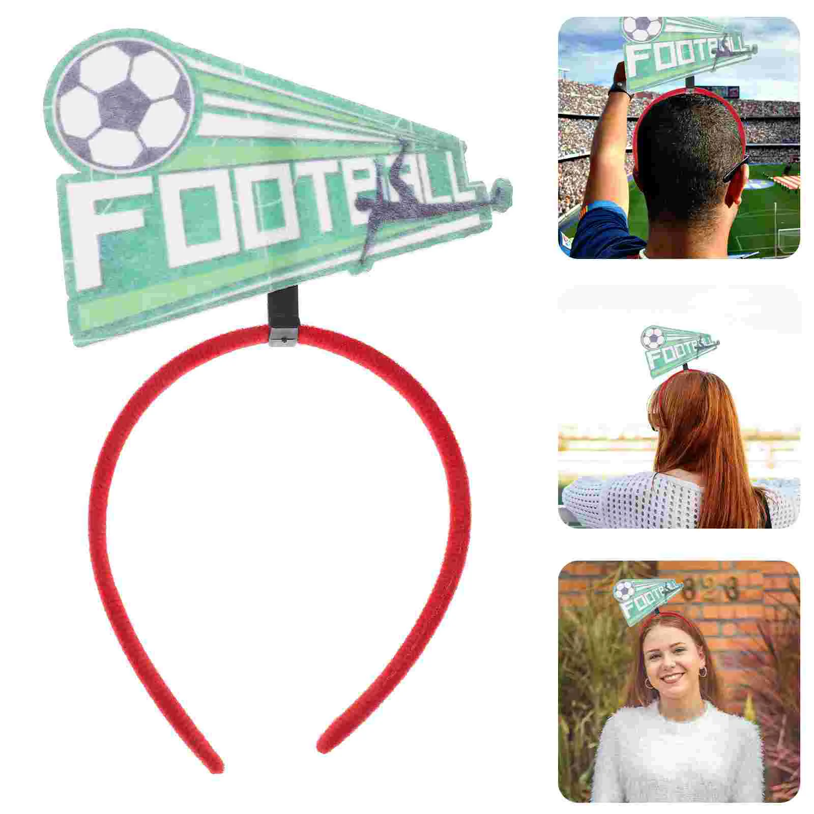 

Football Fan Headband Competition Party Photo Prop Sports Women Headwear Soccer Hairband Ties