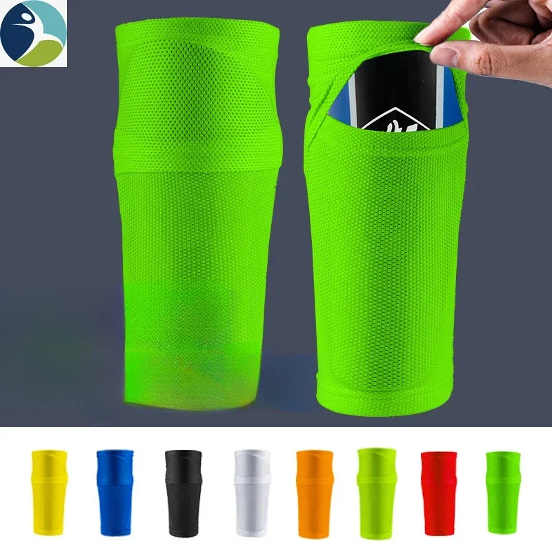 Soccer Shin Guards Calf Compression Sleeves 1 Pair Football Shin Guard with Pocket Compression Calf Sleeve Sports Socks Soccer Leg Support Protector for Adult Teen Children