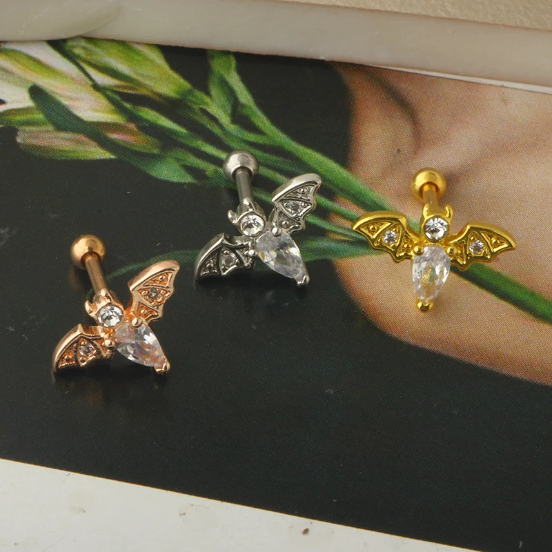 Stainless Steel Stud Earrings Set for Women Men Star Moon Snake 16G Cartilage Earrings Set Hypollergenic Screw Back Earrings He