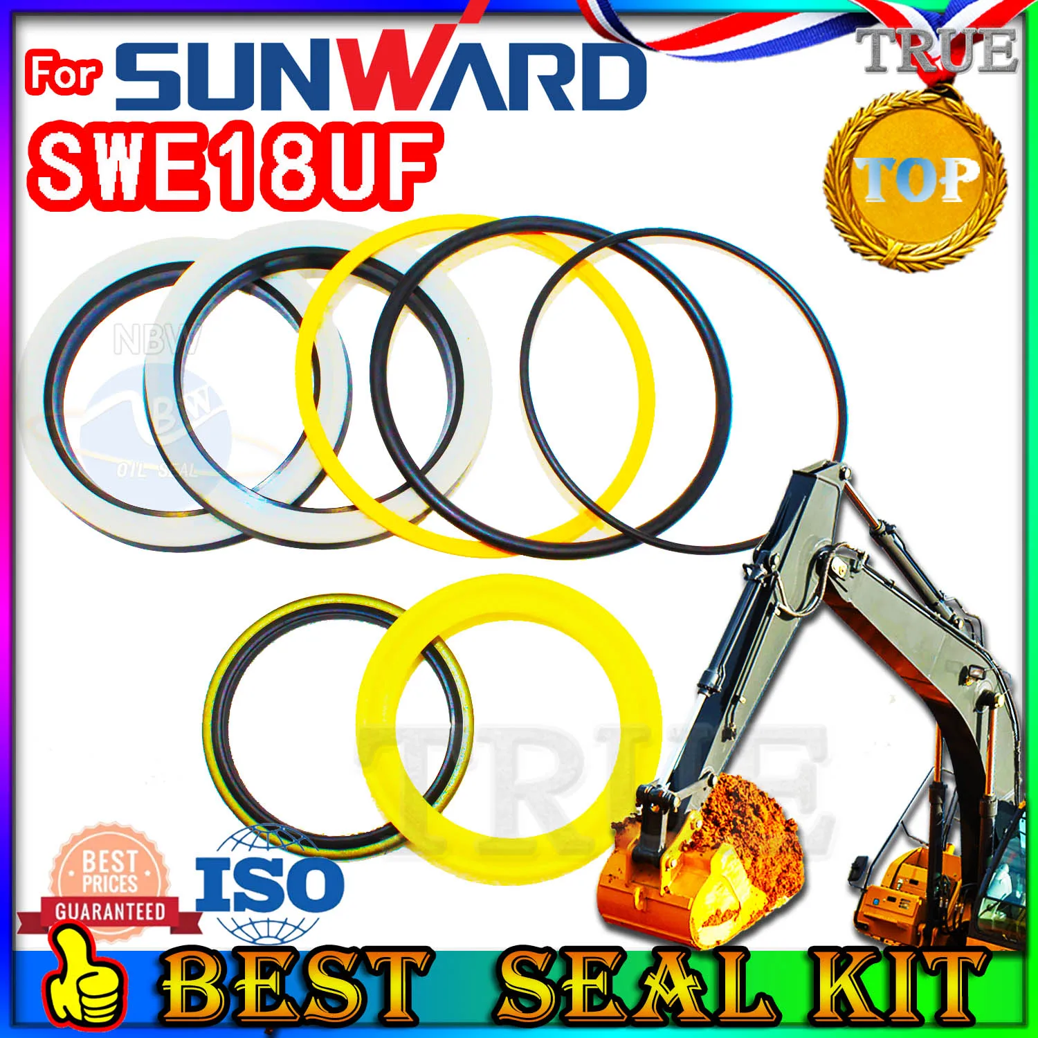 

For Sunward SWE18UF Oil Seal Repair Kit Boom Arm Bucket Excavator Hydraulic Cylinder Center Joint Gasket Nitrile NBR Nok Washer