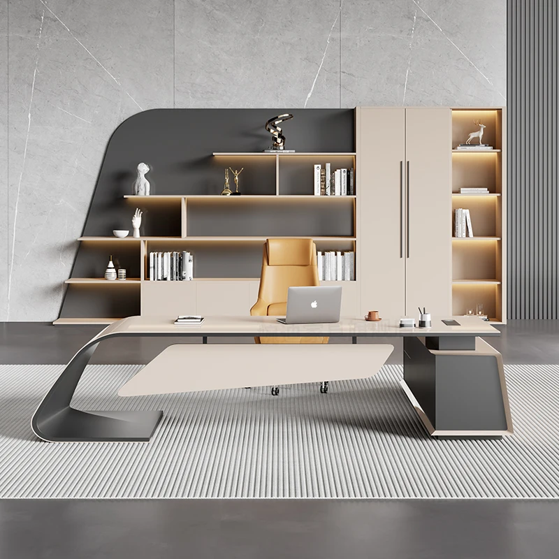 Designer Modern Office Desks Storage Drawers Writing Executive Desk L Shaped Study Office Furniture