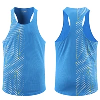 Men Casual Sport Vests Quick Dry Breathable Fitness Running Gym Sleeveless Mesh Workout Vests Prints Bodybuilding Muscle Singlet 2