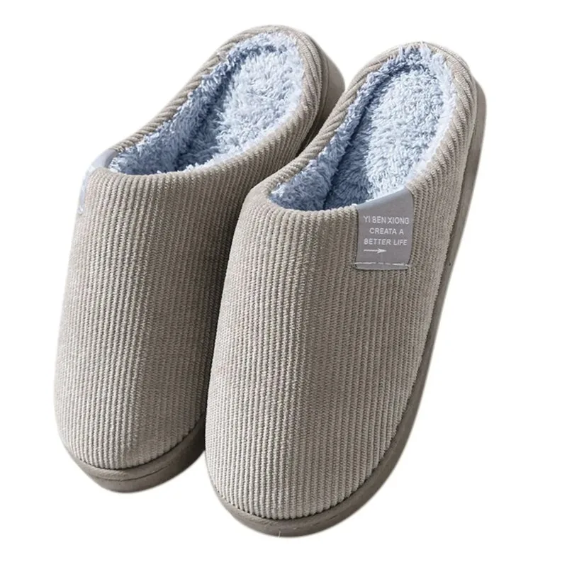 NEW Unisex Plush House Slippers - Anti-Slip Thermal Indoor Winter Shoes with Thick Soft Sole for Home Comfort (Men & Women)
