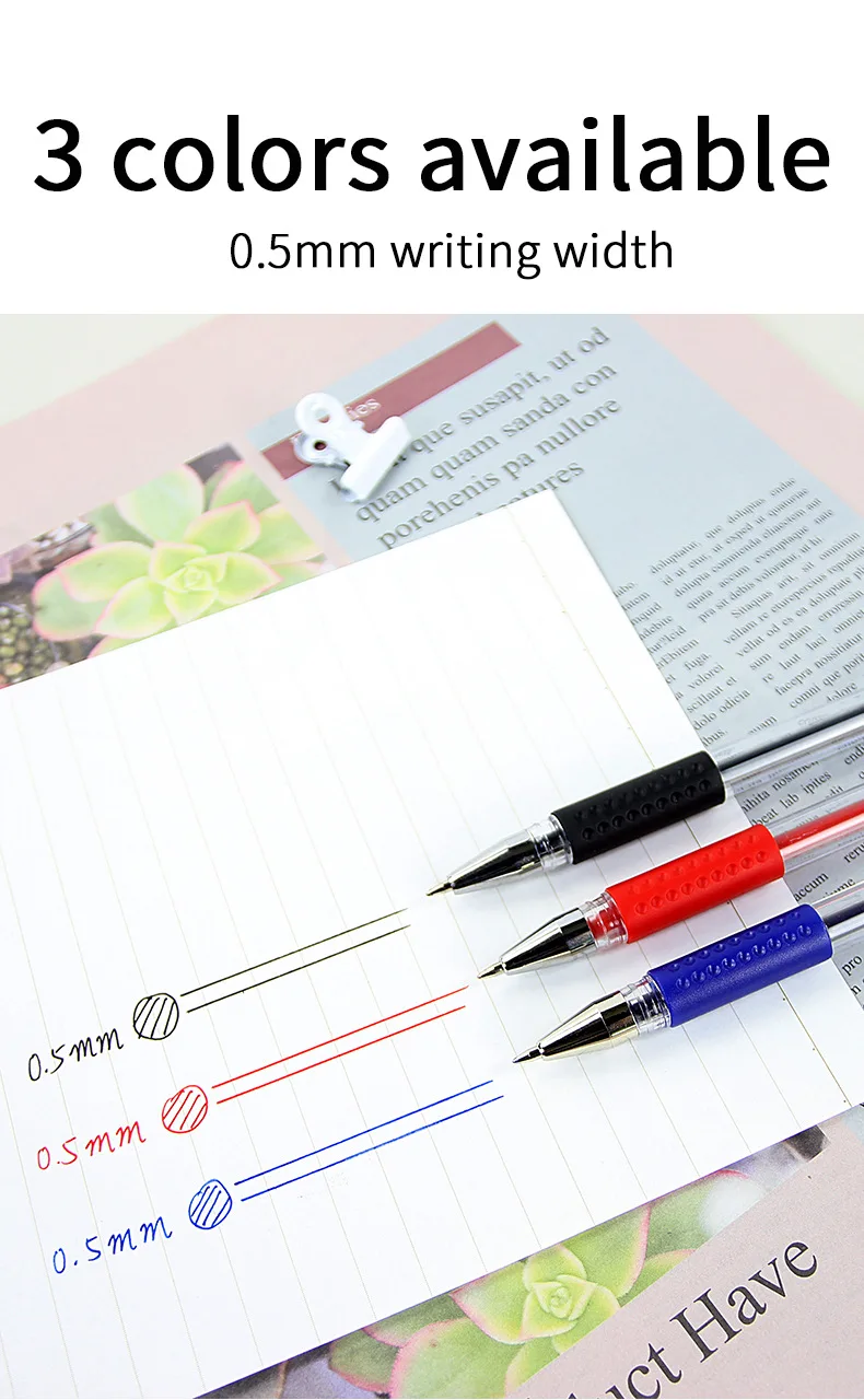 10/100 Stück Großhandel 0,5mm Kugelspitzen-Neutralgelstifte, Schlichtes Design für Schüler Hausaufgaben Notizen Büro Besprechungen Schreiben – Detail 4