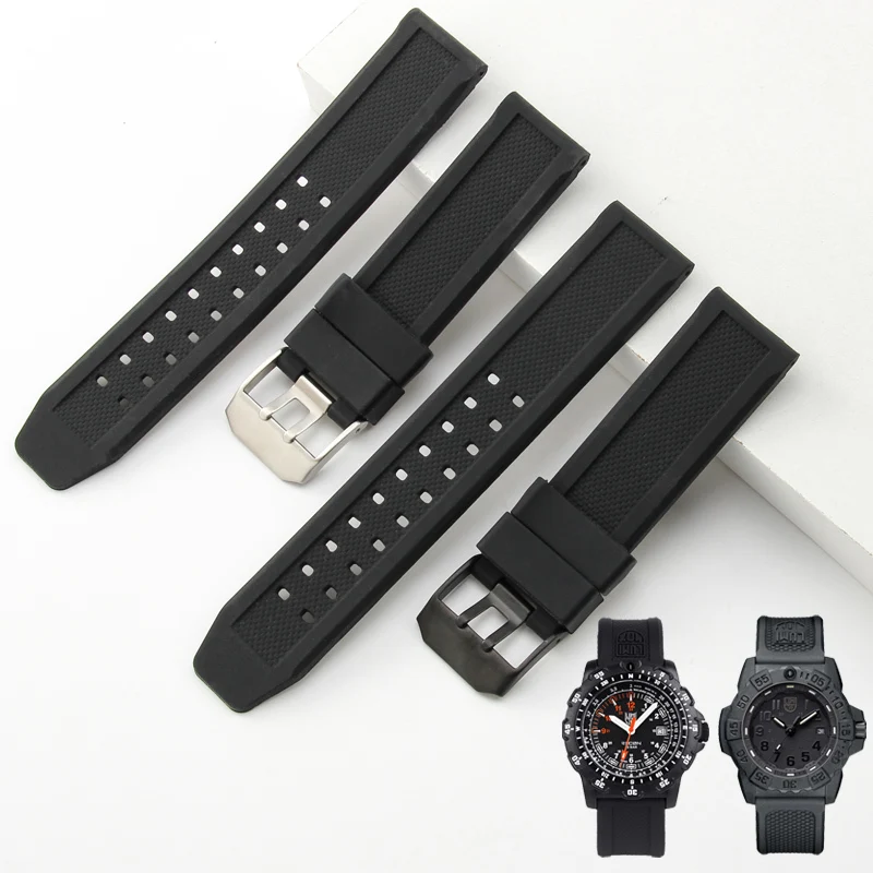 Ремешок резиновый для мужских часов Luminox, черный силиконовый браслет, 3051, 8800, 3080, 1820, 7251, 3050, 20, 22, 23 мм