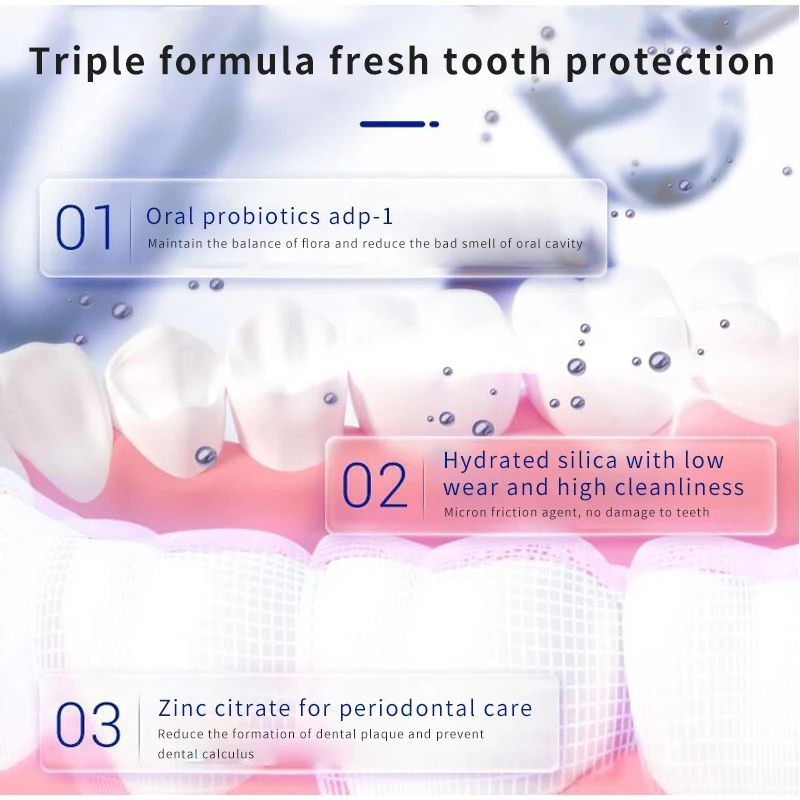 تبييض الأسنان معجون الأسنان 2 قطعة إصلاح سريع من تجاويف إزالة التنفس الطازج من البلاك إصلاح العناية بالأسنان المنتج بالجملة