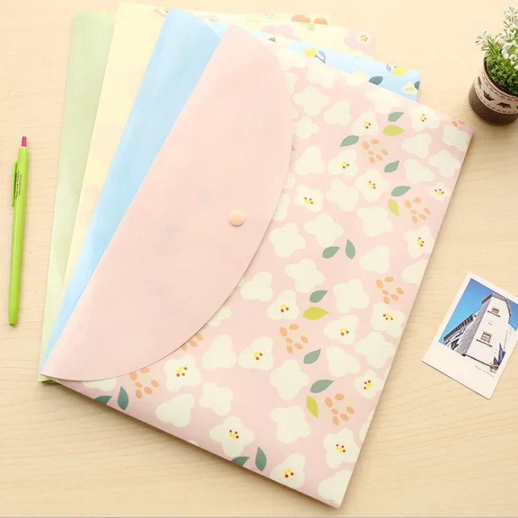 10PCS Cute Student Small Fresh A4 Exam Paper File Bag Creative Office Storage Data Bag File Folder