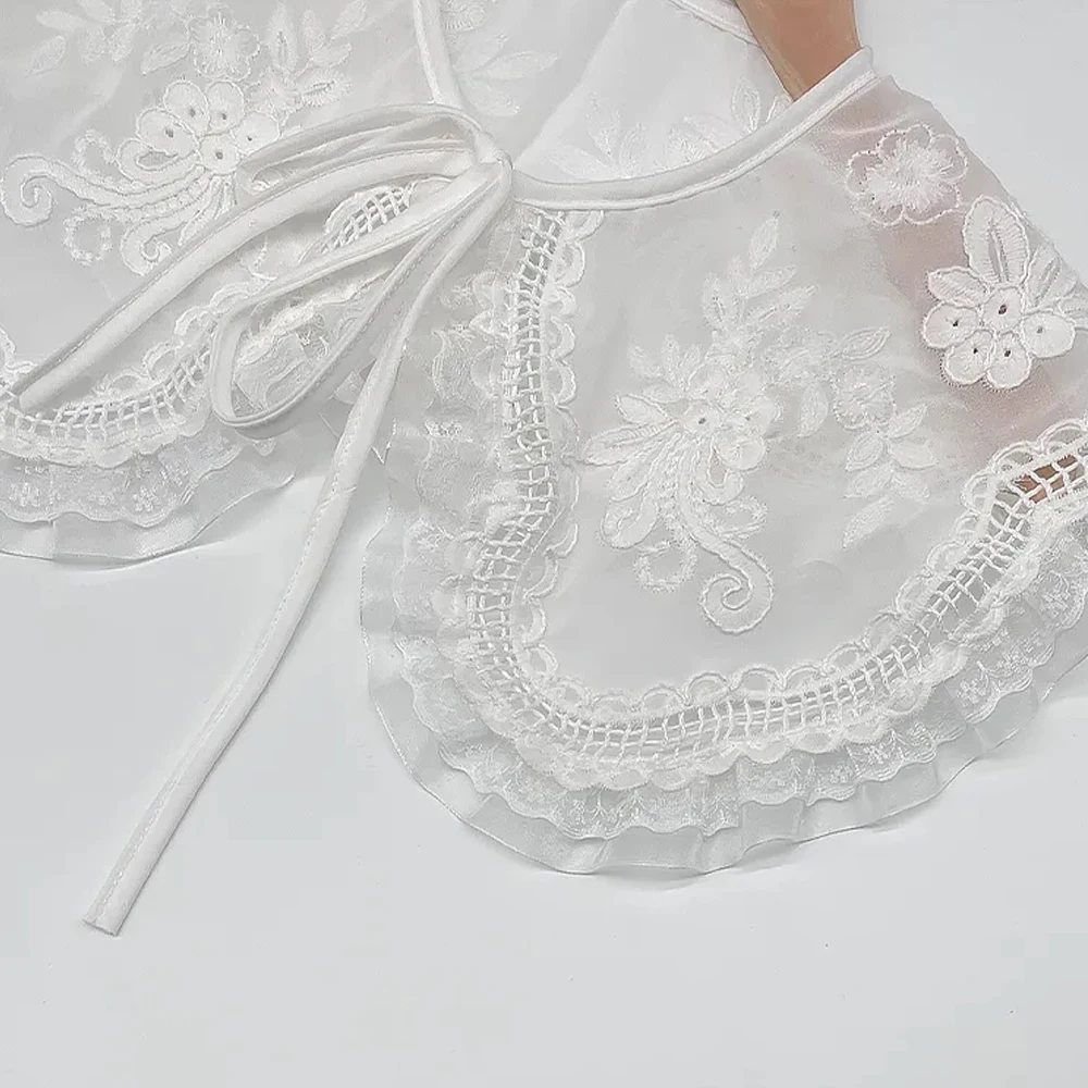 New Women Lace Doll Collar Detachable Shirt Collar Blouse Top Cloud Shoulder Fake Collar Women Clothes Accessories