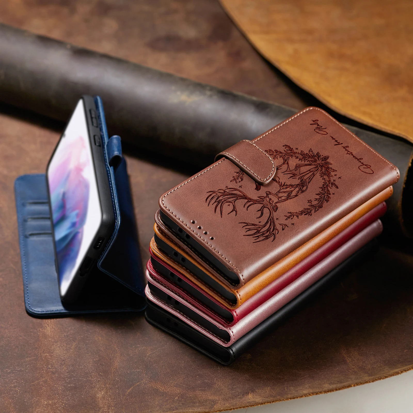 3D Animal Leather Phone Wallet Case Book Cover