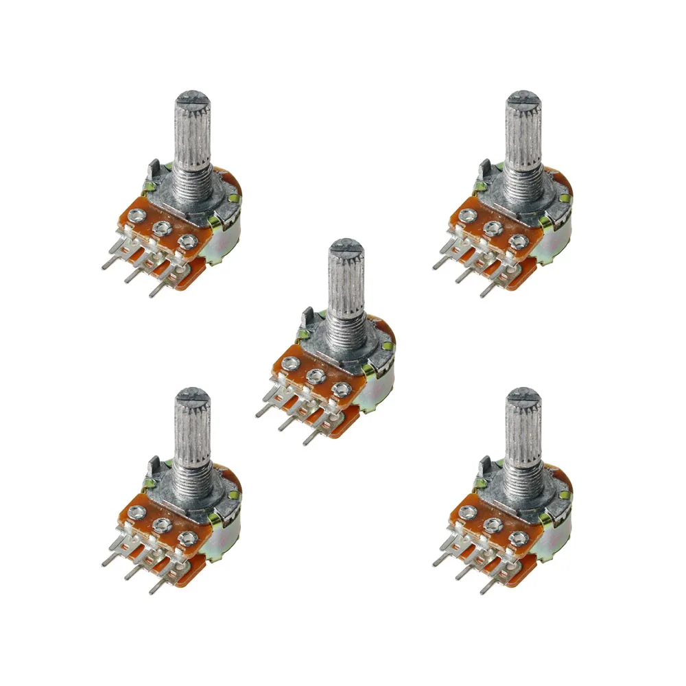 5pcs WH148-20MM-6Pin Dual Potentiometer B1K B2K B5K B10K B20K B50K B100K B250K B1M Ohm Variable Rotary Carbon Film Resistor