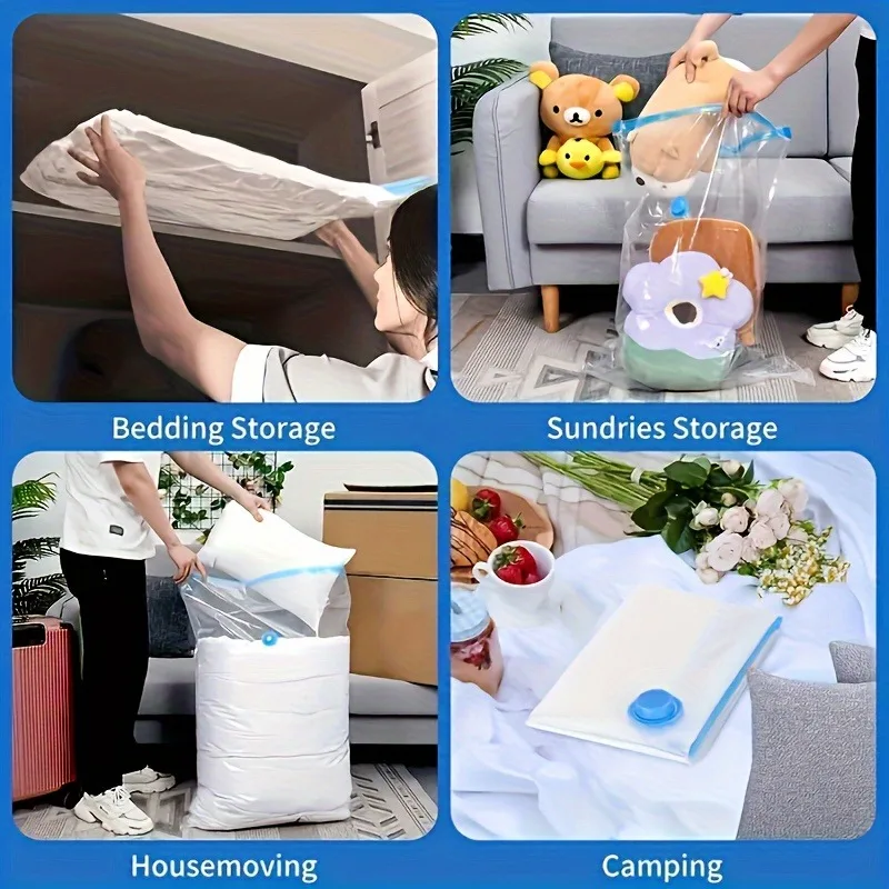 6 vacuum storage bags with manual pumps - reusable, portable, and airtight - perfect for home and travel 4