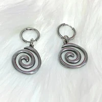 Ethnic Silver Color Metal Round Earrings Personality Retro Geometry Make Old Spiral Dangle Earrings for Women Fashion Gift - Image 2