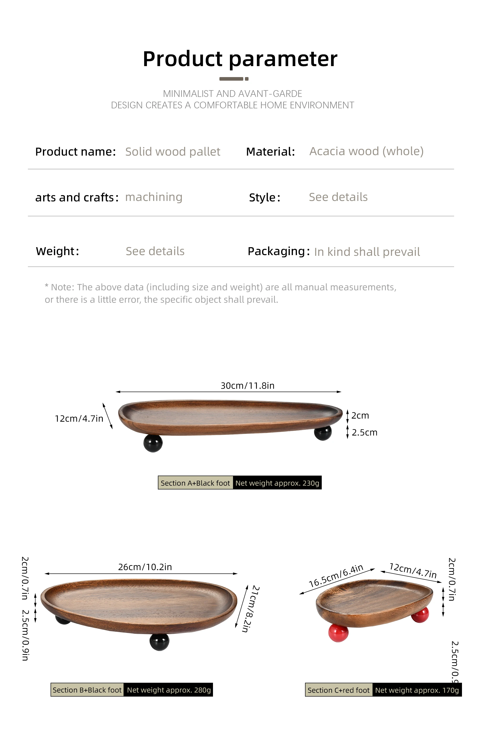 Irregular Shape Wooden Tray - Desktop Decoration, Tray for Jewelry Supplies, Storage Organizer