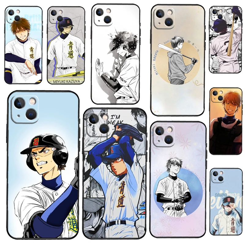 Miyuki Kazuya Diamond no Ace Phone Case on For iPhone 13 12 11 Pro Max 8 6 7 Plus SE 2020 XR X XS MAX Soft Back Cover iphone 13 mini case clear