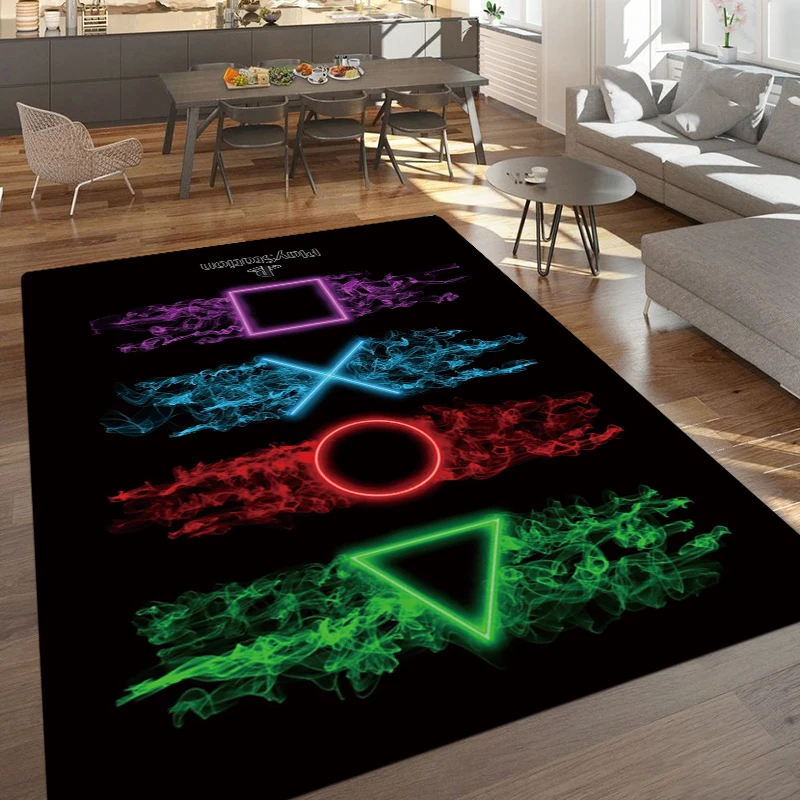 

Game Symbol Gamepad Pattern Printed Rectangle Carpet Art Rug For Bedroom Living Room Soft Fluffy Rug Nonslip Mat Home Decor