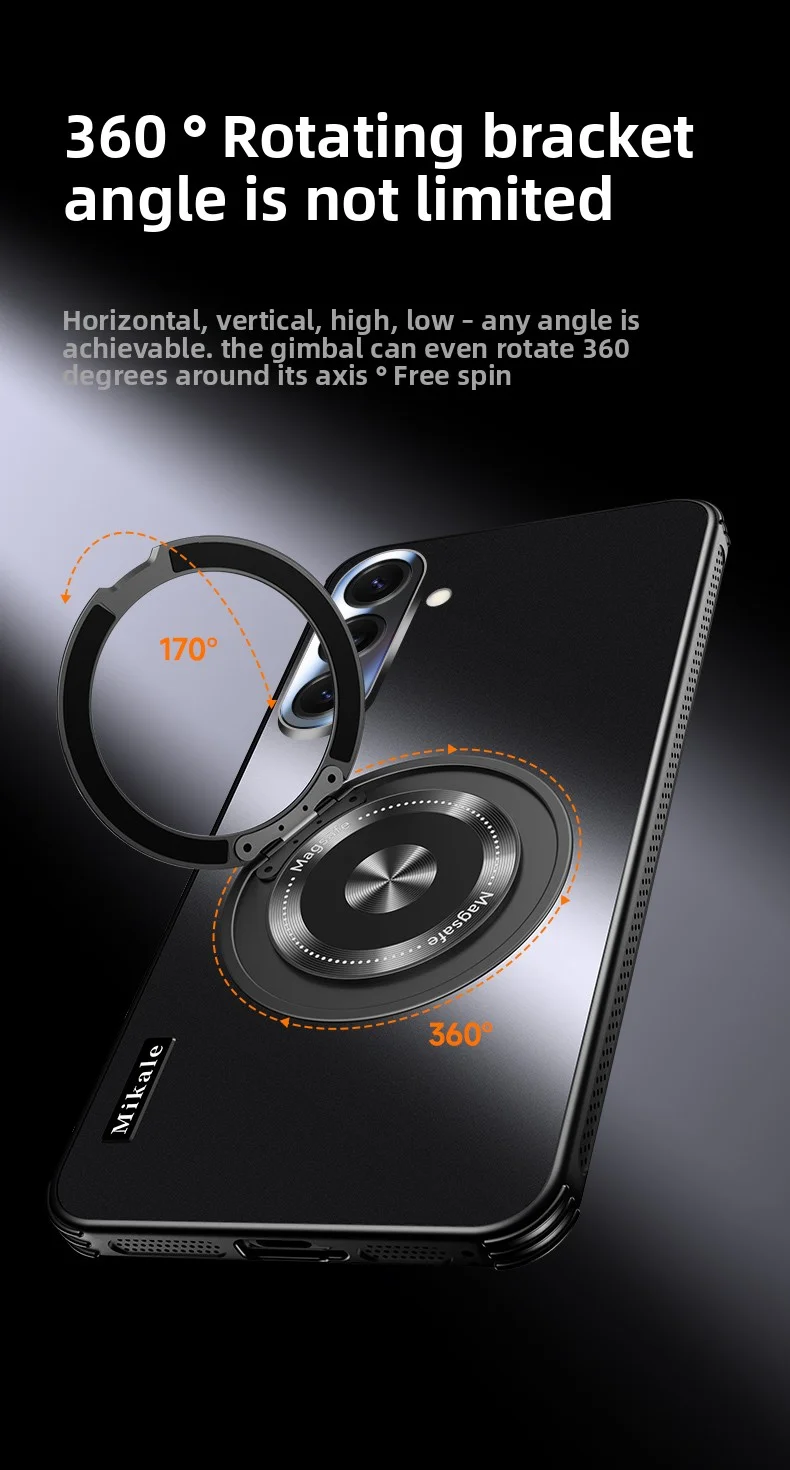 Hard Matte Ring Magnetic Wireless Charging Protective Back Cover Case