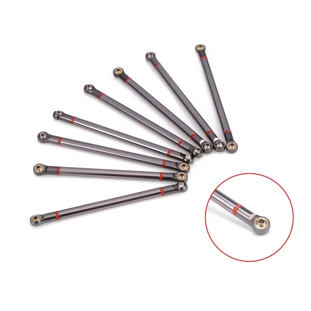 8Pcs Wheelbase Link Rod Aluminum Alloy Link Rod 313Mm For 1/10 Rc Car Crawler Axial Scx10 3