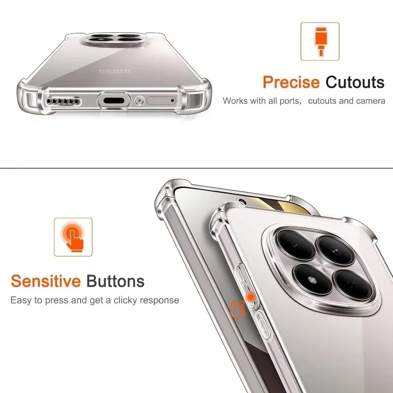 Transparent Soft Silicone Shockproof Protective Phone Case with Bumper