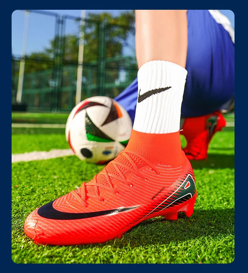 Men Football Boots High Quality Soccer Shoes 2025 New Ultralight FG/TF Soccer Cleats High Top Grass Training Football Boots