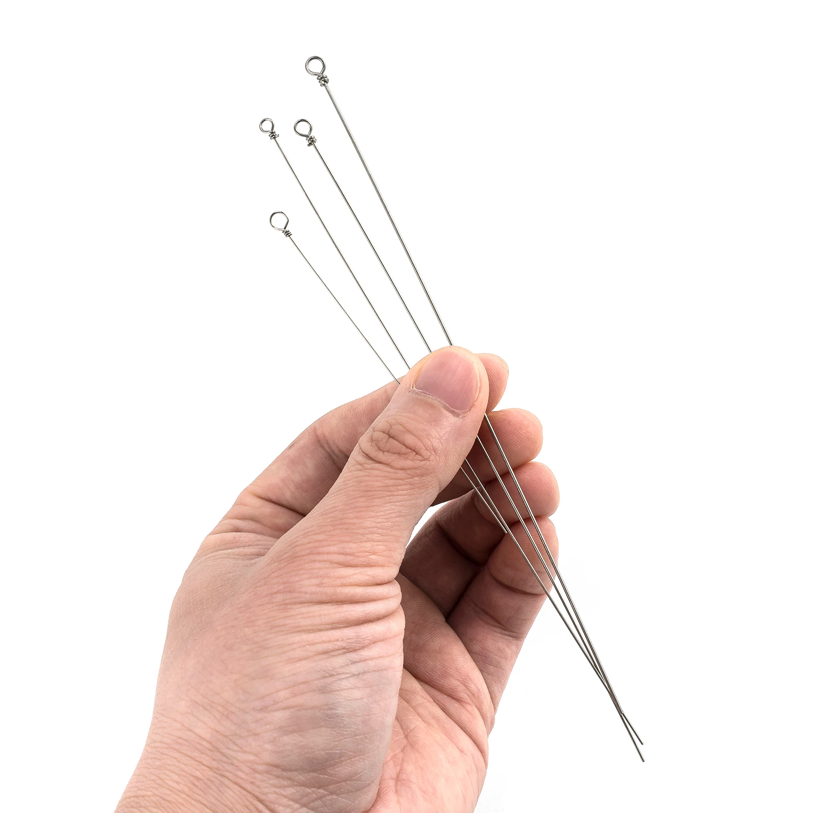 30pcs Fishing Spinner Wire Shaft,Lure Making Supplies,Spinnerbait Looped Wire,for Tokyo Rig Freshwater Trout Bass,Stainless Stee