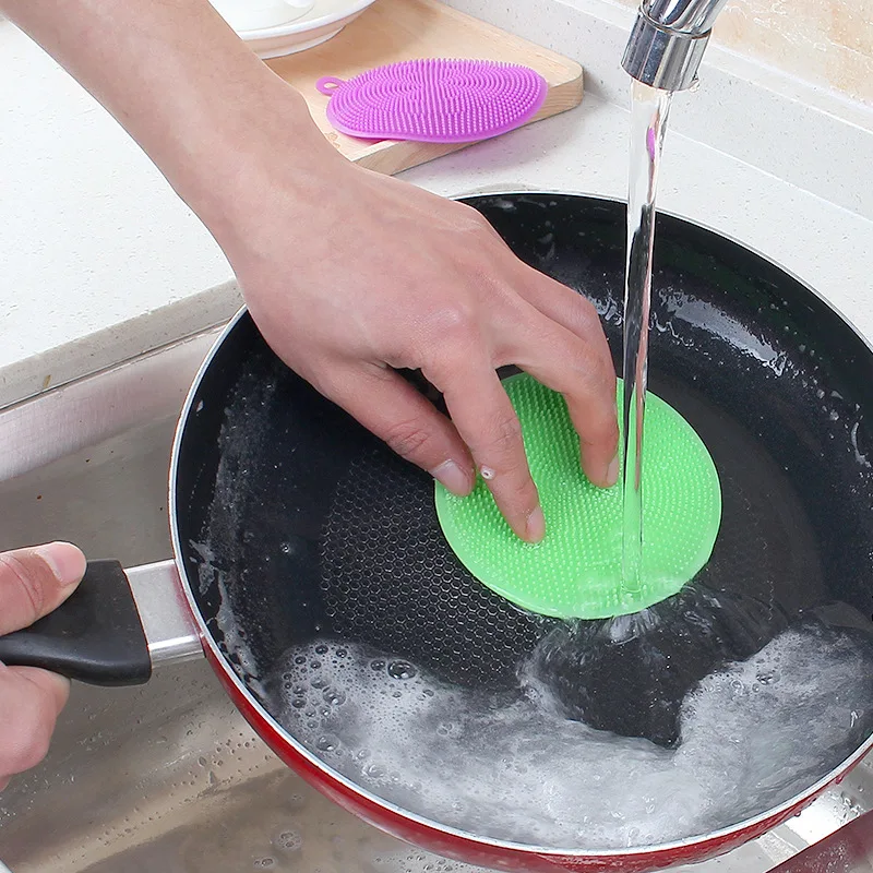 1PC Silicone Cleaning Brush Dishwashing Scrubber Sponge Multi-functional  Fruit Vegetable Cleaner Kitchen Brushes Kitchen Tools - AliExpress
