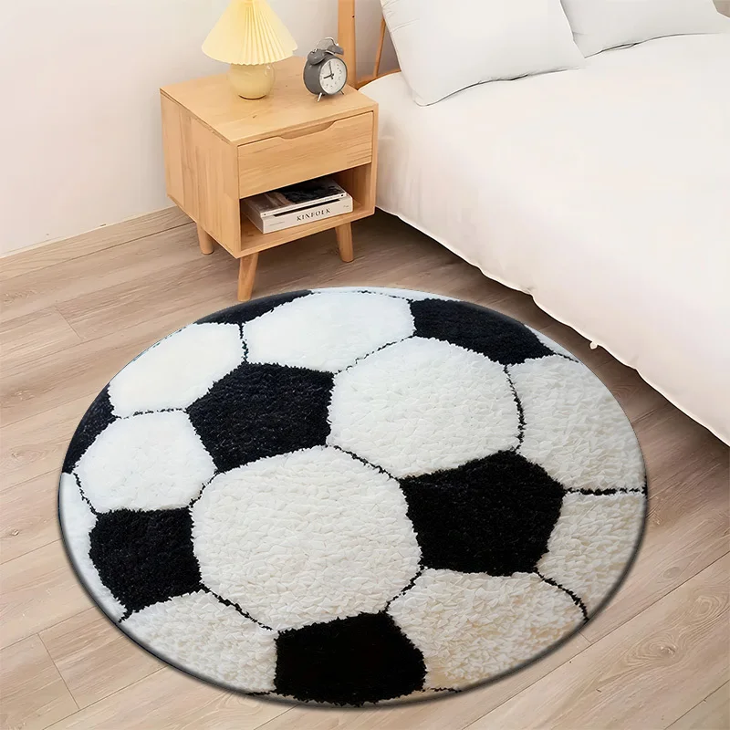 VIKAMA Fußball-Fan-Teppich: Schallabsorbierender, Rutschfester Teppich für Schlafzimmereingänge, Bettseiten, Wohnzimmersofas und Heimdekoration – Detail 2