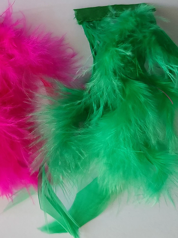 Kricesseen Sexy Green Feather Skirt New Women Solid High Waist Mini Furry Skirt Night Clubwear