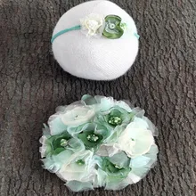  Newborn Baby Photography Props Floral Headband Flower Pad 2Pcs/set Baby Girl Fotografia Accessories Studio Shooting Photo Props 