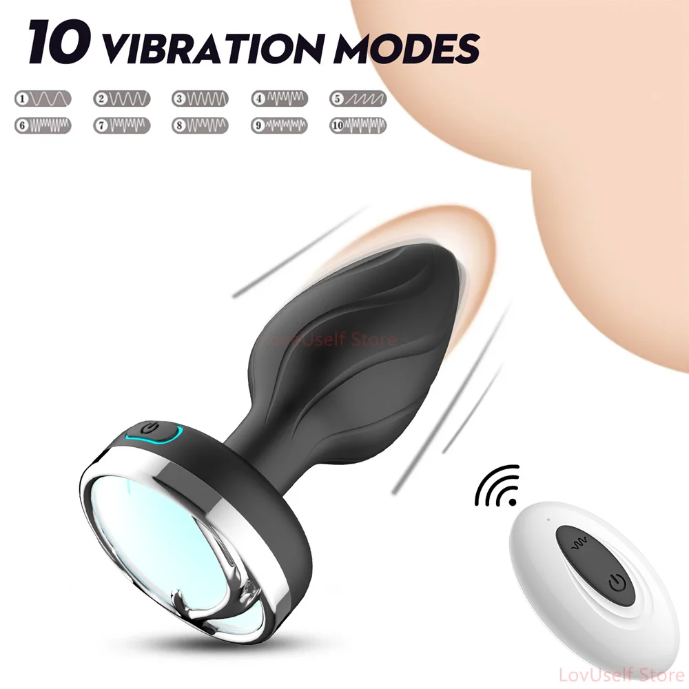 

Luminous Vibrating Anal Plug With Remote Control Anal stimulation Dilator Prostate Massage Waterproof Masturbation Sex Toys 18+