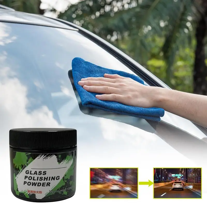 Auto Glass Repair Powder 80g Heavy Oil Film Polishing Powder High Performance Professional car Windscreen Scratch Removal Powder