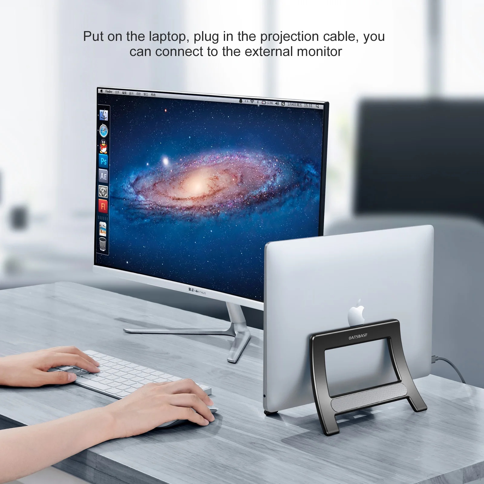 Oatsbasf Vertical Laptop Suporte Suporte para Macbook Air Pro Xiaomi Tablet Gravidade Notebook Suporte Abs Laptop Suporte Suporte Desktop - Imagem 3