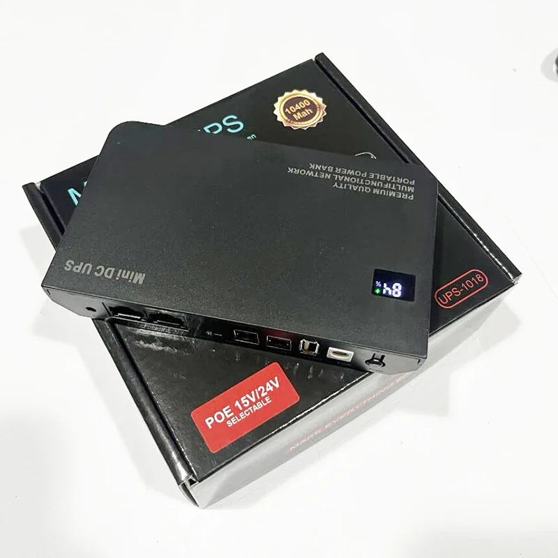 DC UPS Battery Backup 10400mAh 9V 12V 2A 15V 24V 1A Output Uninterruptible Power Supply 85‑265V UPS Battery Backup EU Plug