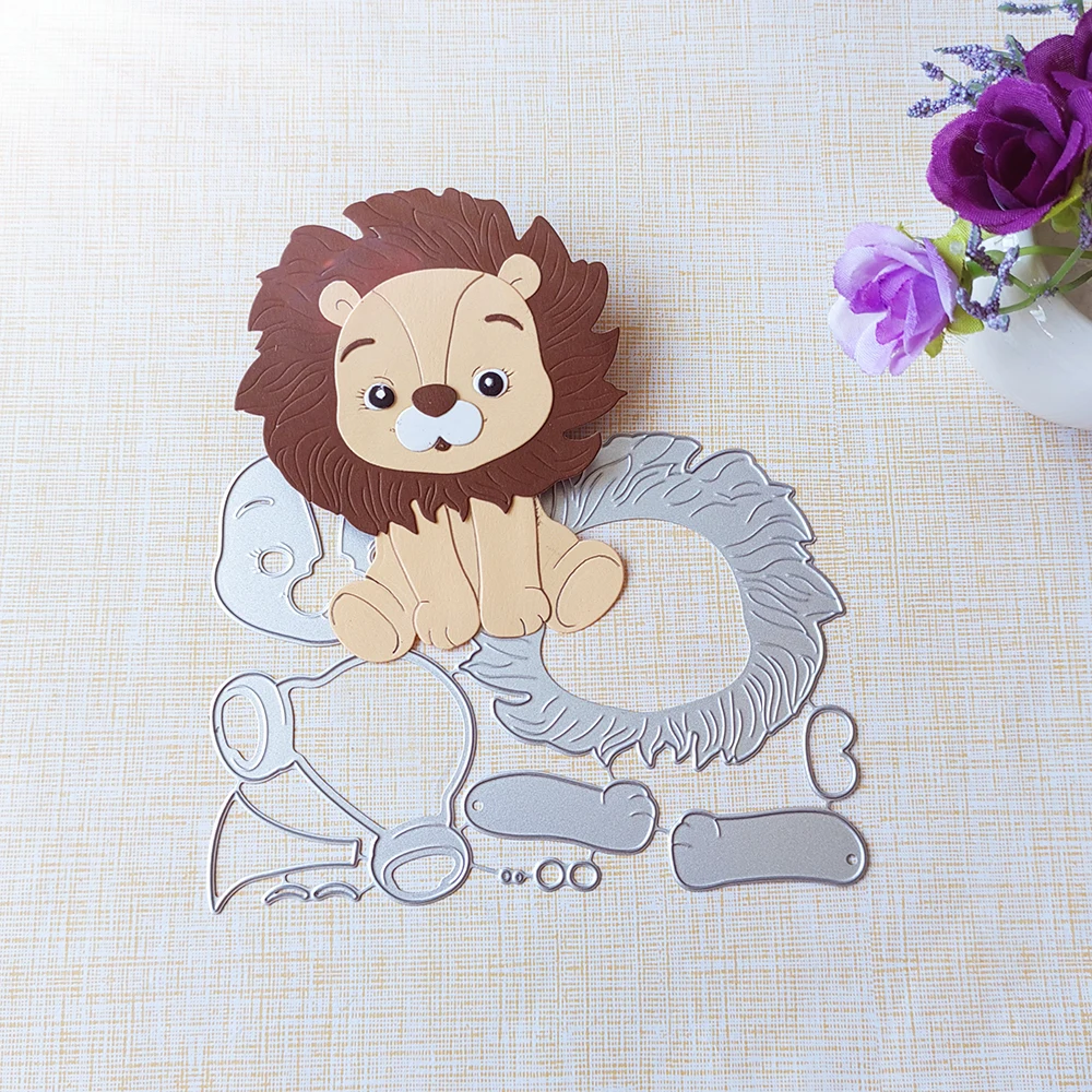 

New 10cm high lion cutting dies scrapbook decoration embossed photo album decoration card making DIY crafts