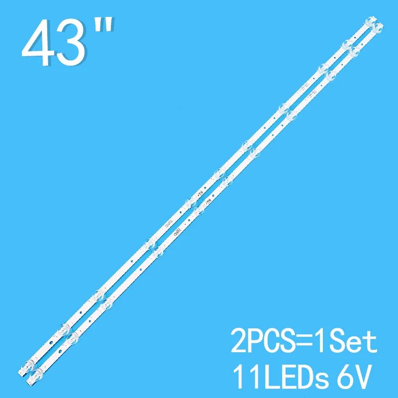 for TCL 43-inch LCD TV 4C-LB4311-ZM06J 4C-LB4311-ZM05J/ZM08J TCL 43A260 43A360 43A160 43A460 43V2 43V8 43L2F 43L2F 43d6 43F6F 2pcs 803mm tv backlight strip for tcl 43hr 11led 3ud6426 l43s6500 43a260 43v2 4c lb4311 zm06j zm08j hr01j 43hr330m11a1 gic43lb32