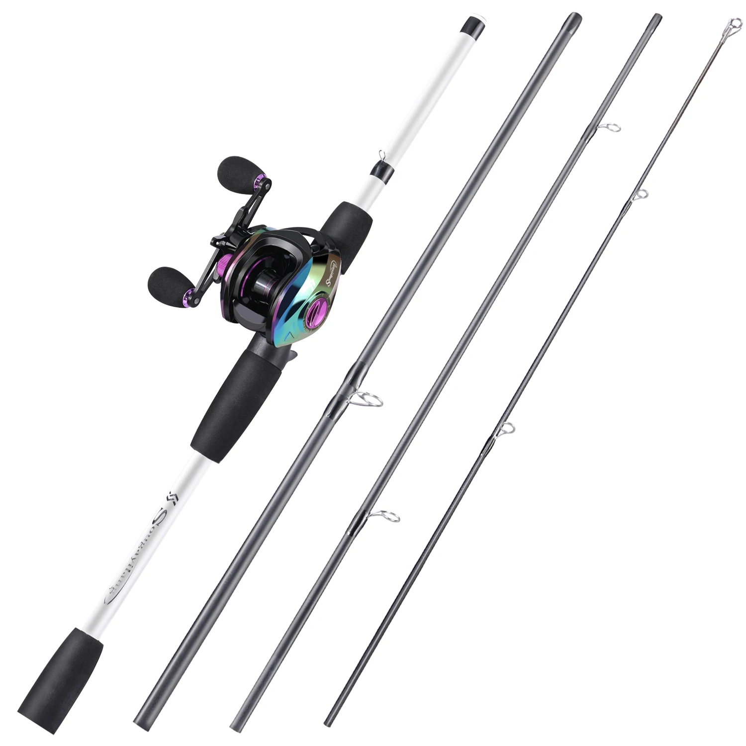 Fishing Combo Set Sougayilang - 1.98m Casting Fishing Set Carbon