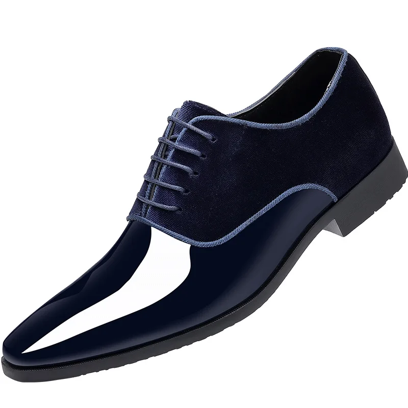 Classic patent leather shoes for men casual business shoes lace up formal office work for male party wedding Oxfords leather shoes