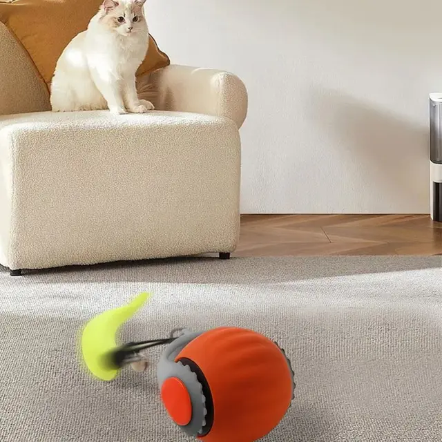 Speedy Tail 2.0 Cat Toys, Smart Interactive Cat Toy Balls, 2 Speed Adjustment Automatic Moving Ball with Replacement Tail 4