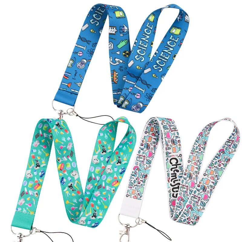 Science Keychain Straps Rope Chemistry Neck Strap ID Card Phone Straps