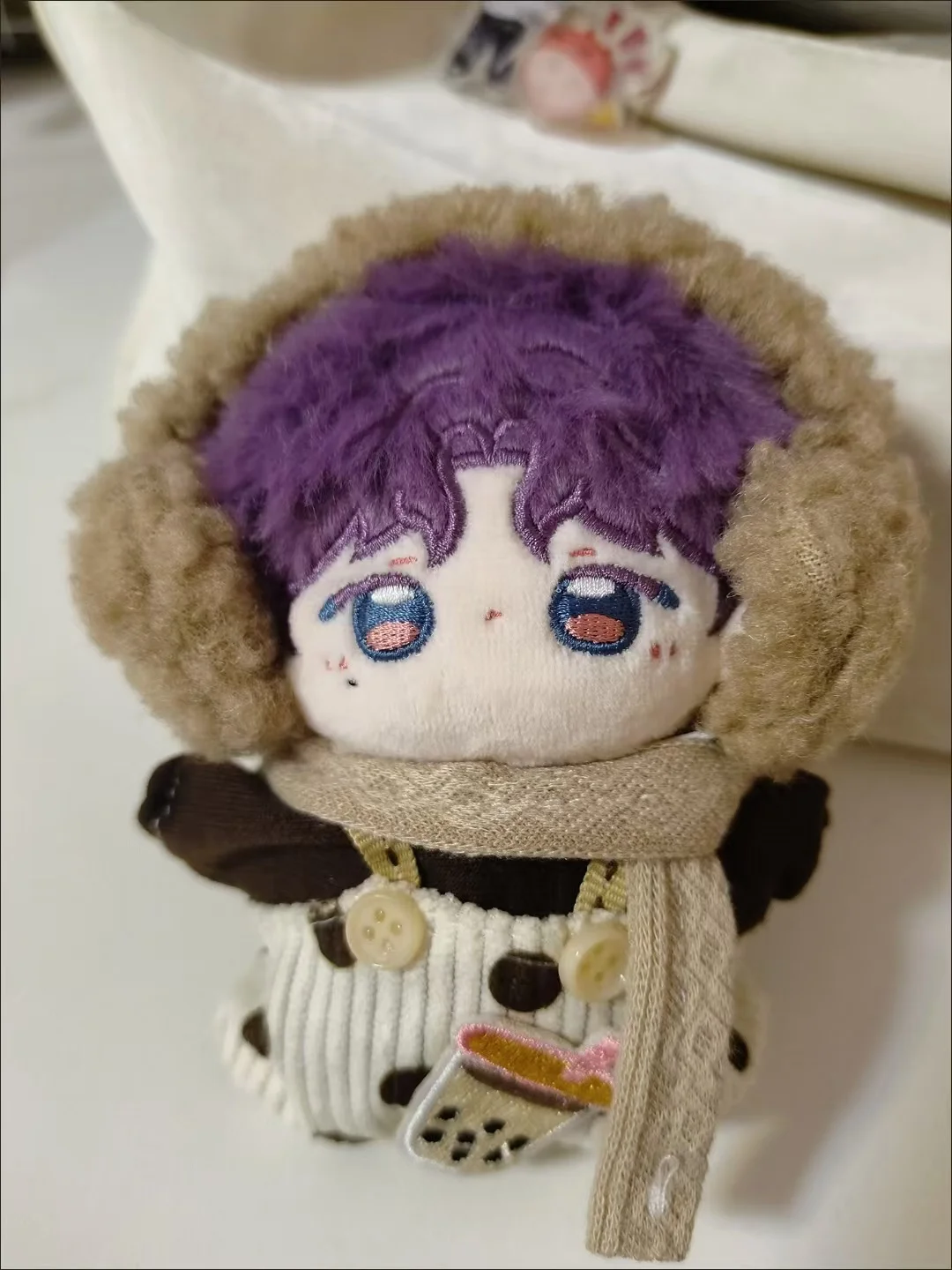 10cm Cotton Doll Clothes Outfit Milk Tea Sister Pants with suspenders Plush Headdress Scarf For Love and Deepspace doll clothes,plush toy accessories