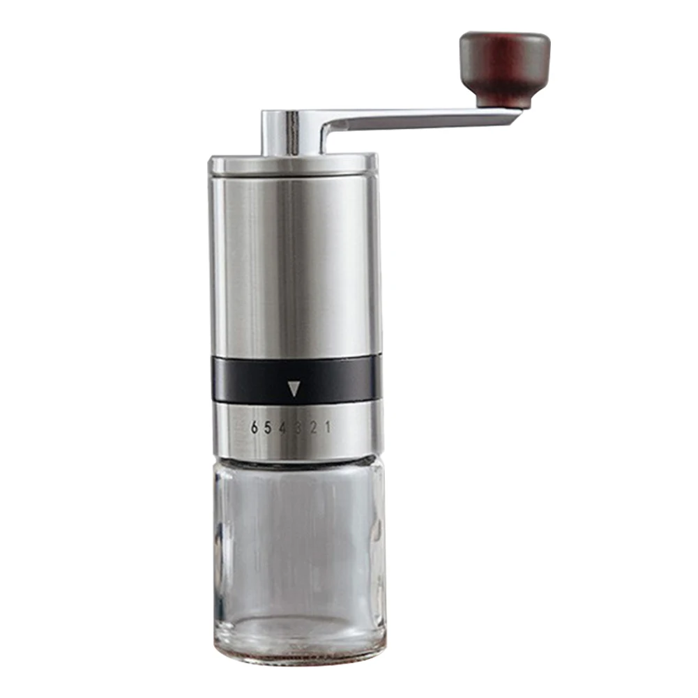 Alocs Manual Coffee Grinder, Stainless Steel Hand Coffee Grinder with Adjustable Setting Ceramic Conical Burr, Portable Manual Coffee Bean Grinder for