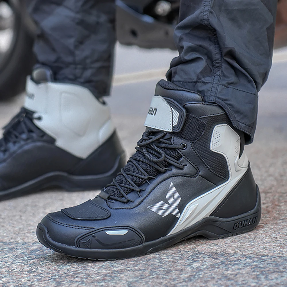 DUHAN New Motorcycle Boots Wear Resistant Motocross Racing Shoes Men's Four Seasons Motorbike Breathable Riding Equipment