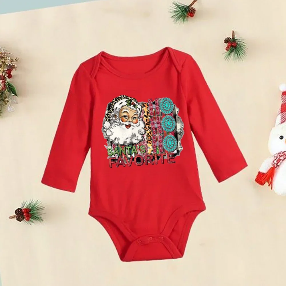 Lovely Baby Boy My First Christmas Romper Santa Reindeer Christmas