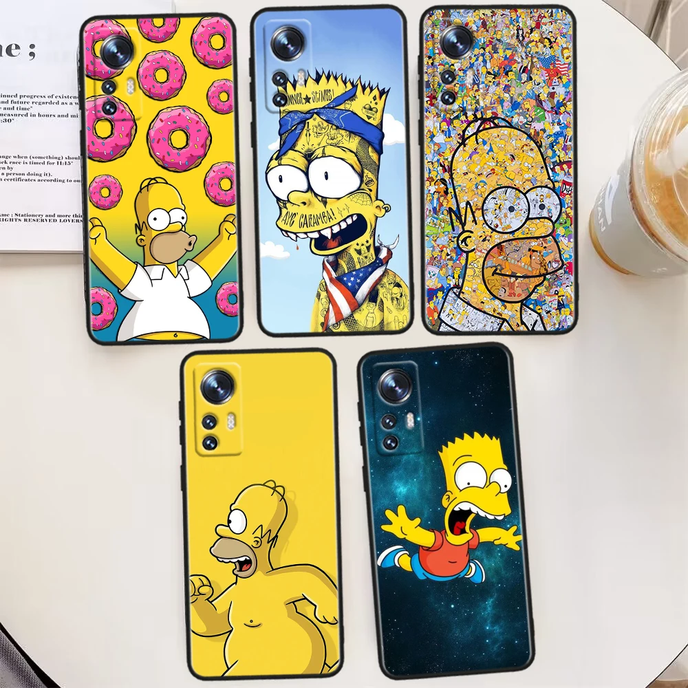 Disney Simpson Family Per Xiaomi Mi 13 Ultra 12T 12S 12X 11I 11X 11T Play Hypercharge Lite Pro Custodia Per Telefono Nera