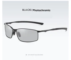 Photochromic Polarized Sunglasses for Men - Transition Lens Driving Glasses & Safety Goggles (Black Photochromic)