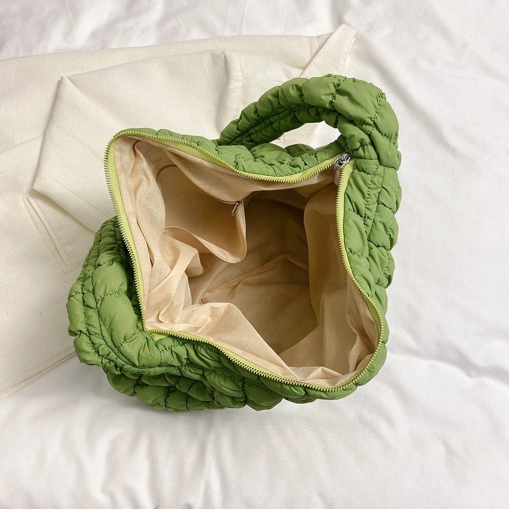 Lattice Pattern Crossbody Bags Large Capacity Cotton Padded Bag Casual Fashion Simple Nylon Quilted Elegant for Weekend Vacation