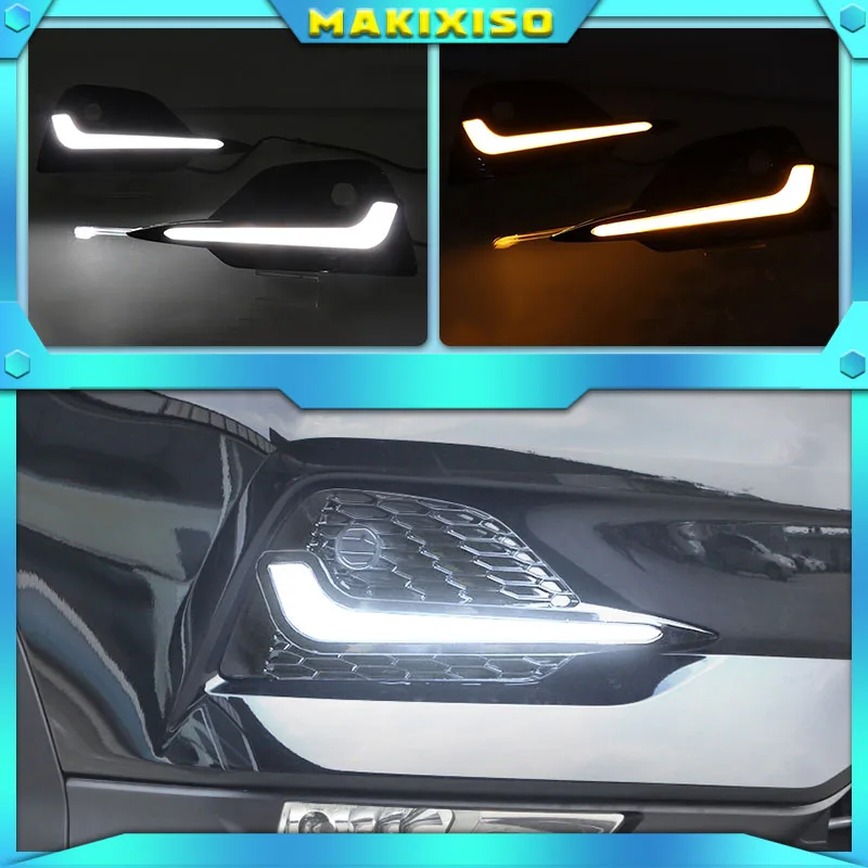 

Дневные хосветильник огни для Nissan Qashqai 2019 2020 с динамическим поворотным желтым сигналом, 2 шт.